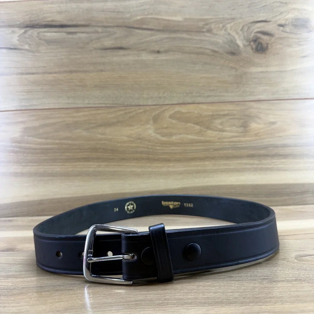 Boston USA Made Mens Belt 34 Black Leather Rugged Work Casual 6582 Everyday